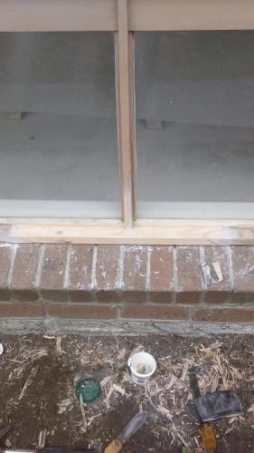 Window sill wood rot repaired 